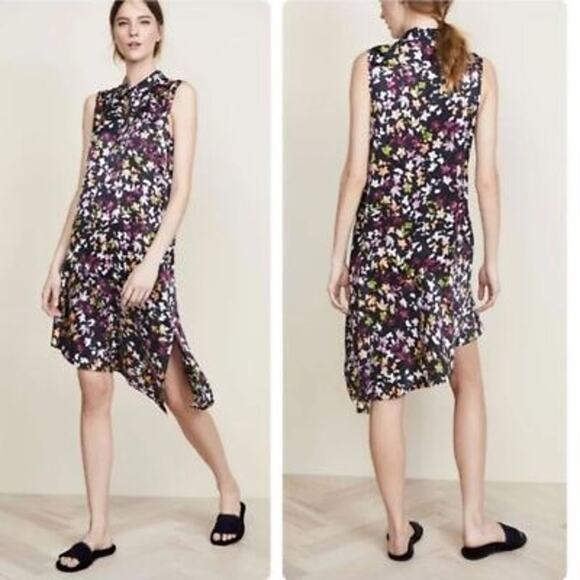 Equipment Eclipse Tira Floral Feminine  Printed 100% Silk  Dress Women's Size M - Picture 1 of 9